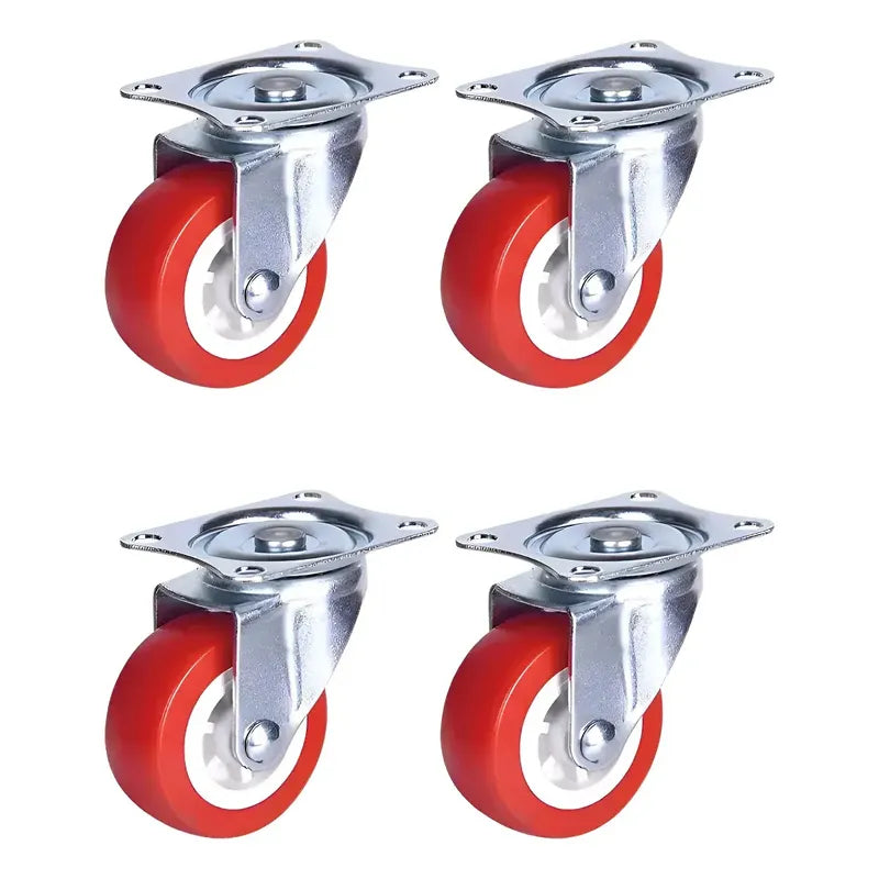 Pack de 4 Ruedas Ratorias Multifuncionales de 50mm Rojo
